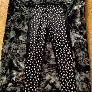 Floral Black Yoga Pants